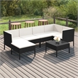 Afuera Living 7 Piece Poly Rattan Small Garden Lounge Set in Black