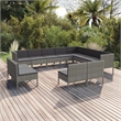 Afuera Living Contemporary Synthetic Poly Rattan  Garden Lounge Set in Gray