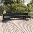 Afuera Living 7 Piece Poly Rattan Garden Lounge Set in Black