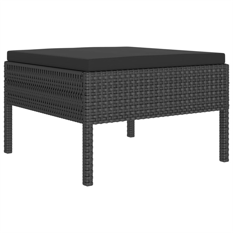 Afuera Living 7 Piece Poly Rattan Garden Lounge Set in Black
