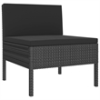 Afuera Living 7 Piece Poly Rattan Garden Lounge Set in Black