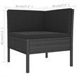Afuera Living 7 Piece Poly Rattan Garden Lounge Set in Black