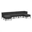 Afuera Living 7 Piece Poly Rattan Garden Lounge Set in Black