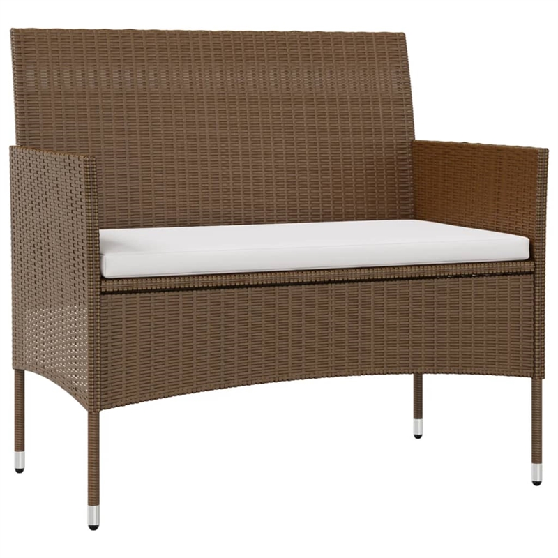 Afuera Living 8 Piece Poly Rattan Small Garden Lounge Set in Brown