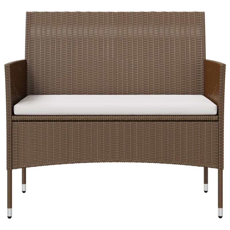 Afuera Living 8 Piece Poly Rattan Small Garden Lounge Set in Brown