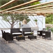 Afuera Living Contemporary Synthetic Poly Rattan  Garden Lounge Set in Black