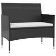 Afuera Living Contemporary Synthetic Poly Rattan  Garden Lounge Set in Black