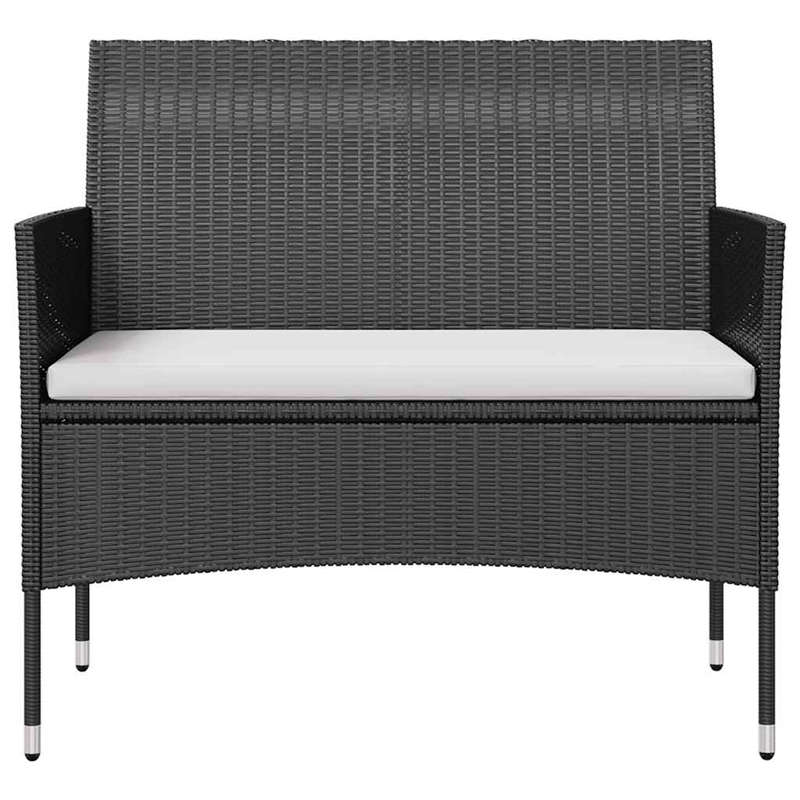 Afuera Living Contemporary Synthetic Poly Rattan  Garden Lounge Set in Black