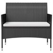 Afuera Living Contemporary Synthetic Poly Rattan  Garden Lounge Set in Black