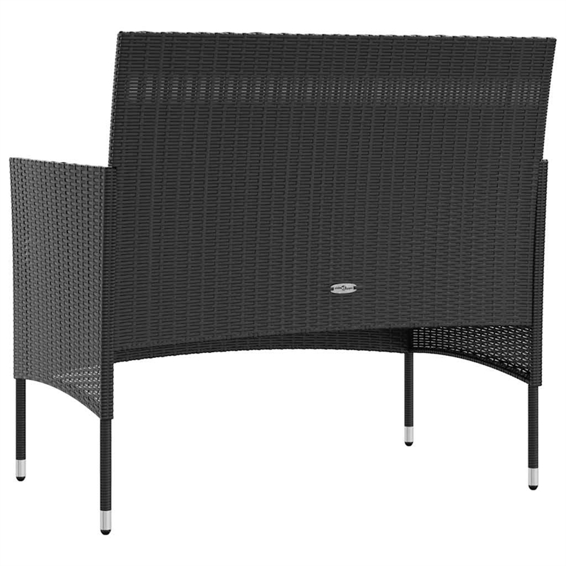 Afuera Living Contemporary Synthetic Poly Rattan  Garden Lounge Set in Black