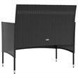 Afuera Living Contemporary Synthetic Poly Rattan  Garden Lounge Set in Black