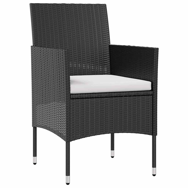 Afuera Living Contemporary Synthetic Poly Rattan  Garden Lounge Set in Black