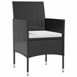Afuera Living Contemporary Synthetic Poly Rattan  Garden Lounge Set in Black