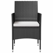 Afuera Living Contemporary Synthetic Poly Rattan  Garden Lounge Set in Black