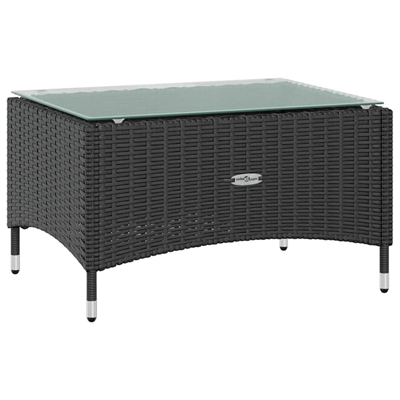 Afuera Living Contemporary Synthetic Poly Rattan  Garden Lounge Set in Black