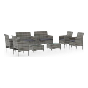 Afuera Living Contemporary 8 Piece Garden Lounge Set in Gray