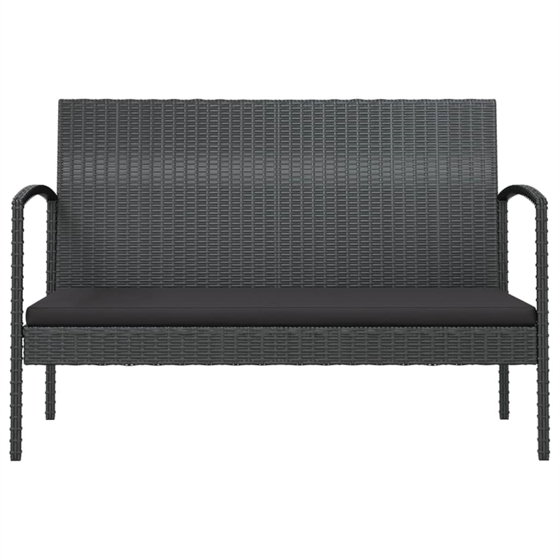 Afuera Living 8 Piece Poly Rattan Garden Lounge Set in Black