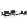 Afuera Living 8 Piece Poly Rattan Garden Lounge Set in Black