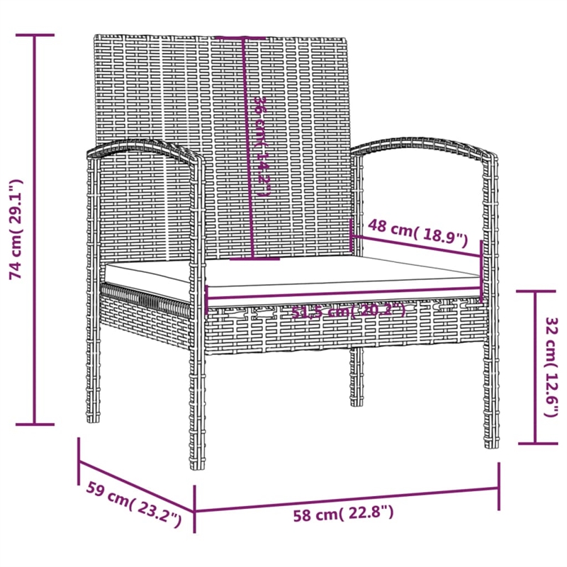 Afuera Living 8 Piece Poly Rattan Garden Lounge Set in Brown/Cream