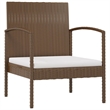Afuera Living 8 Piece Poly Rattan Garden Lounge Set in Brown/Cream