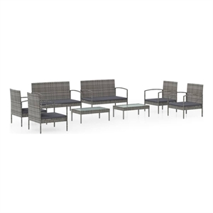 Afuera Living Contemporary 8 Piece Garden Lounge Set in Gray