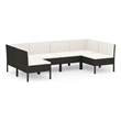 Afuera Living 6 Piece Poly Rattan Garden Lounge Set in Black