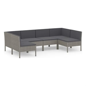 Afuera Living 6 Piece Steel Garden Lounge Set in Gray/Anthracite