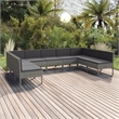 Afuera Living 9 Piece Poly Rattan Garden Lounge Set in Gray/Anthracite