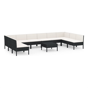 Afuera Living 11 Piece Steel Garden Lounge Set in Black/Cream