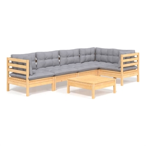 Afuera Living Contemporary Durable Wood Garden Lounge Set in Gray