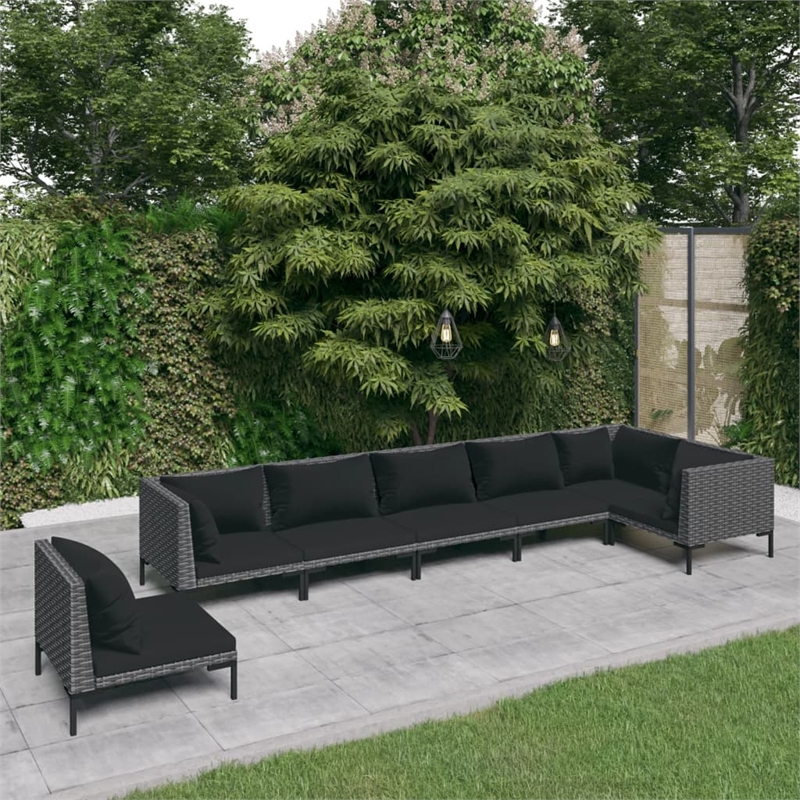 Afuera Living Contemporary Durable Rattan Garden Lounge Set in Gray