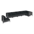 Afuera Living Contemporary Durable Rattan Garden Lounge Set in Gray