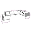 Afuera Living Contemporary 7 Piece Poly Rattan Garden Lounge Set in Gray