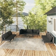 Afuera Living Contemporary Durable Rattan Garden Lounge Set in Gray