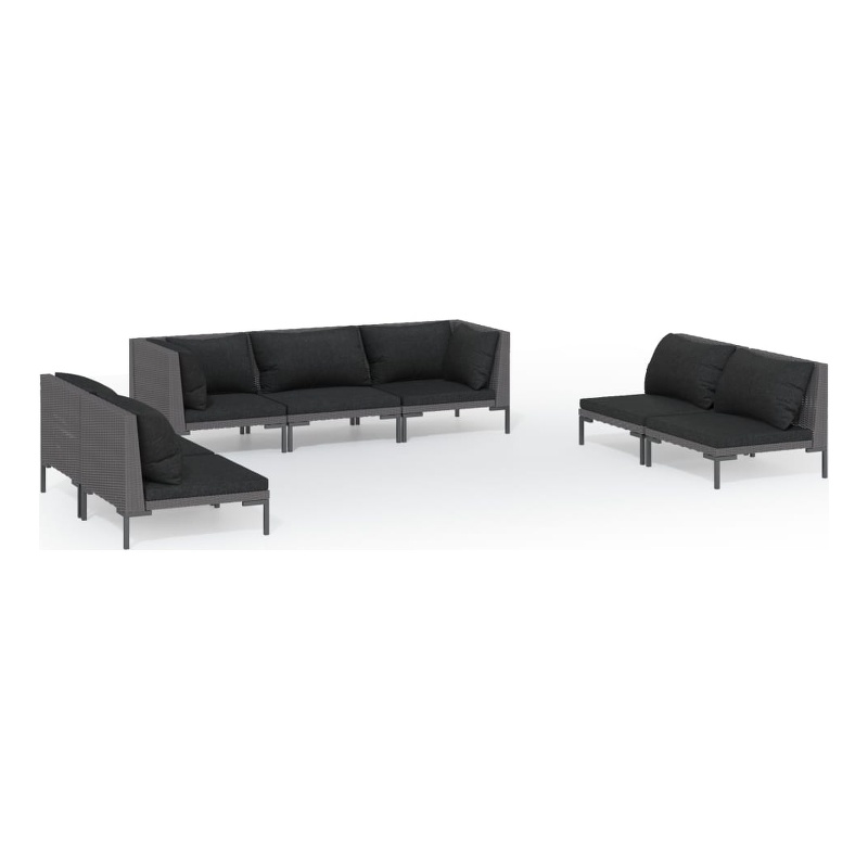 Afuera Living Contemporary Durable Rattan Garden Lounge Set in Gray