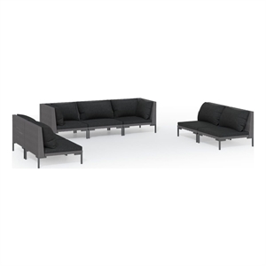 Afuera Living Contemporary Durable Rattan Garden Lounge Set in Gray