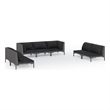 Afuera Living Contemporary Durable Rattan Garden Lounge Set in Gray