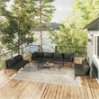 Afuera Living 9 Piece Poly Rattan Large Garden Lounge Set in Gray