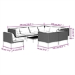 Afuera Living 10 Piece Poly Rattan Garden Lounge Set in Gray