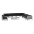 Afuera Living Poly Rattan Small Garden Lounge Set in Black/Gray