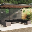 Afuera Living 10 Piece Poly Rattan Garden Lounge Set in Gray