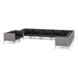 Afuera Living 10 Piece Poly Rattan Garden Lounge Set in Gray