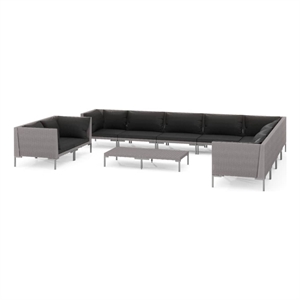 Afuera Living Contemporary 11 Piece Garden Lounge Set in Gray