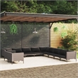 Afuera Living 11 Piece Poly Rattan Garden Lounge Set in Gray