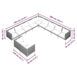Afuera Living 11 Piece Poly Rattan Garden Lounge Set in Gray
