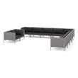 Afuera Living 11 Piece Poly Rattan Garden Lounge Set in Gray