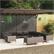Afuera Living 13 Piece Poly Rattan Garden Lounge Set in Gray