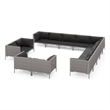 Afuera Living 13 Piece Poly Rattan Garden Lounge Set in Gray