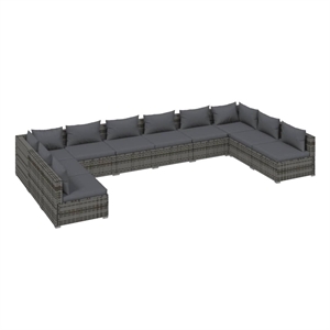 Afuera Living Contemporary 10 Piece Steel Garden Lounge Set in Gray