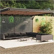 Afuera Living 10 Piece Poly Rattan Garden Lounge Set in Gray